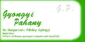 gyongyi pahany business card