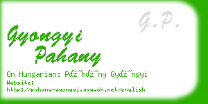 gyongyi pahany business card